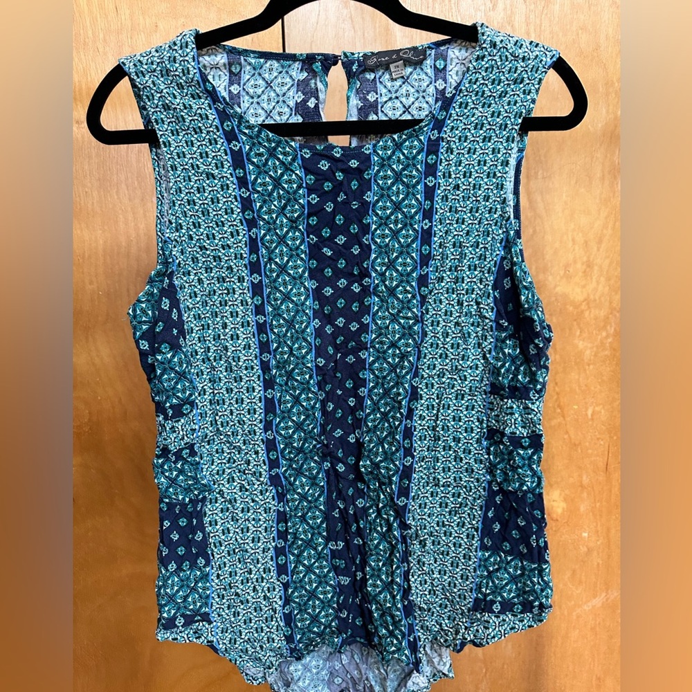 100% Rayon Rose & Olive Top